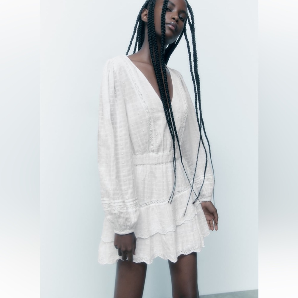 NWT Zara Lace Insert Mini Dress- Size S